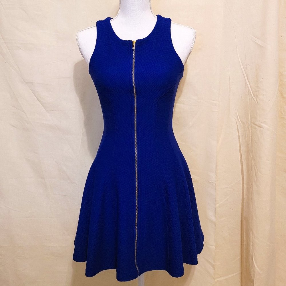 SAKS FIFTH AVENUE Skater Dress Royal Blue with Zipper